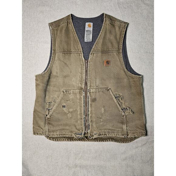 Vintage Thrashed Distressed Faded Destroyed Carhartt Vest V19 BRK Broke In - Picture 11 of 12